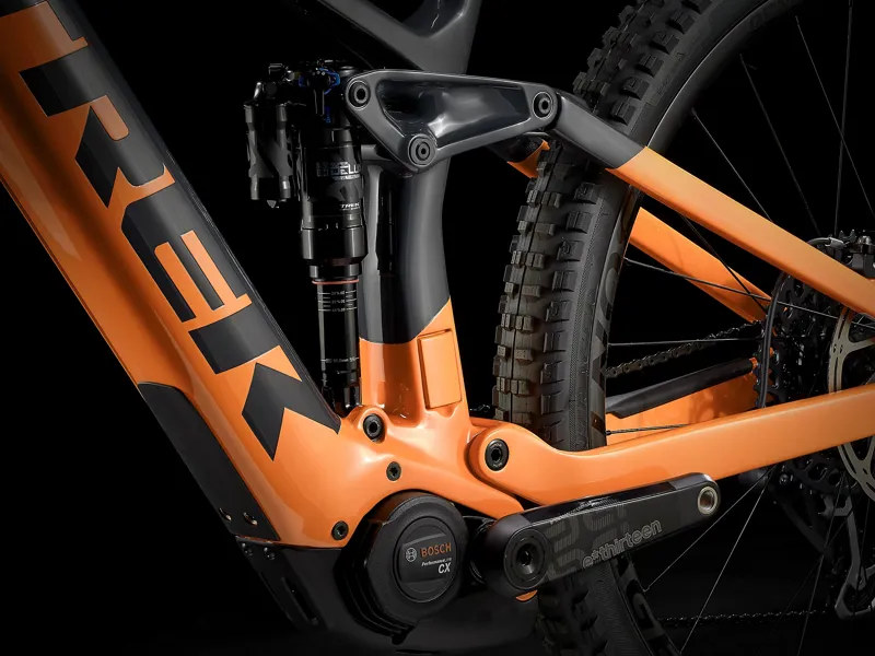 2021 Trek Rail 9.9 Electric Mountain Bike Solid Charcoal and Orange -3